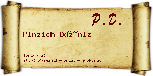 Pinzich Döniz névjegykártya